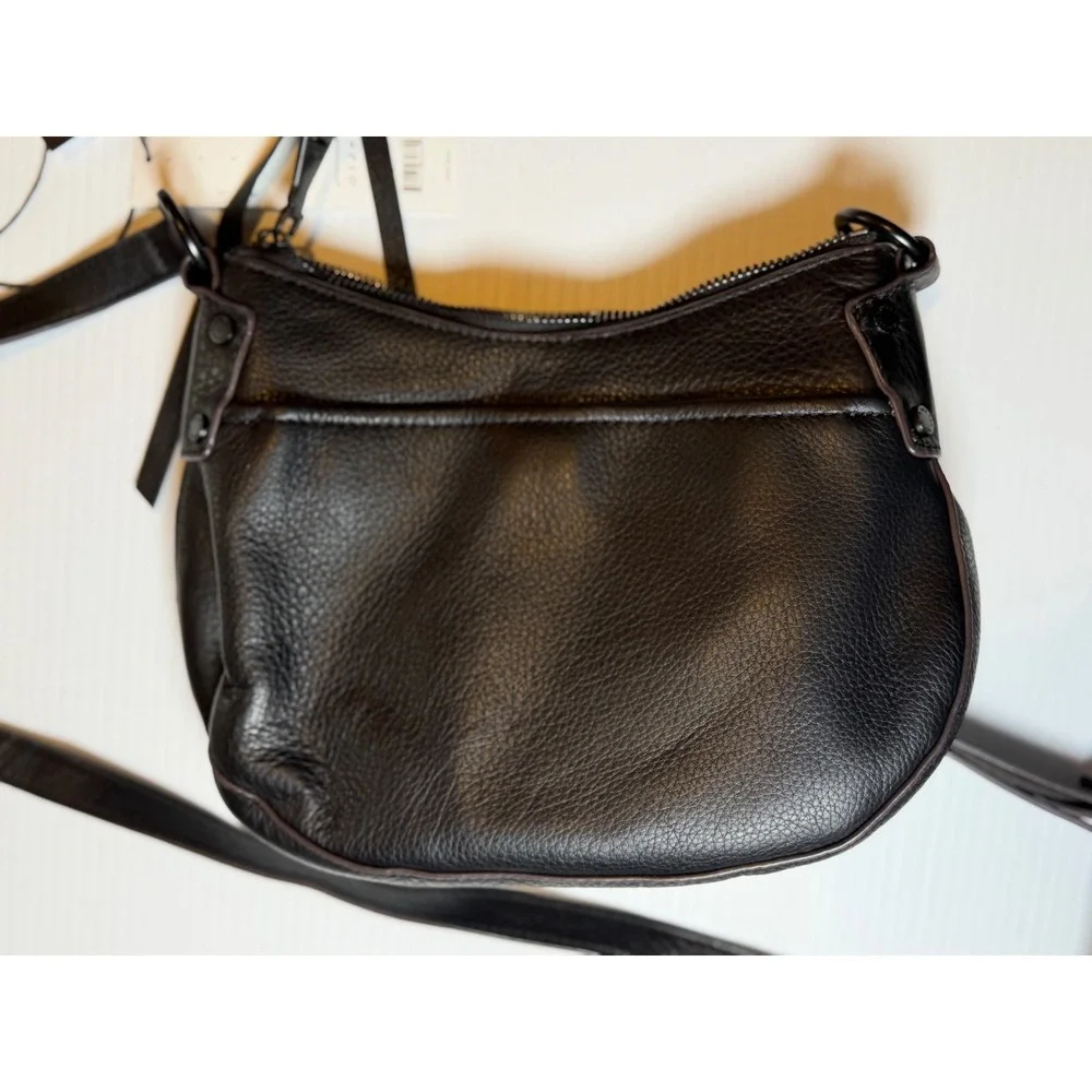 Aimee Kestenberg Essex Crossbody Bag Black Pebbled Leather Adjustable Strap